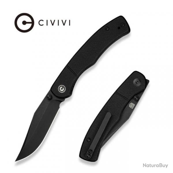 Couteau CIVIVI Clingman Black Lame Clip Point Acier Nitro-V Manche G-10 IKBS Liner Lock CIVC230651