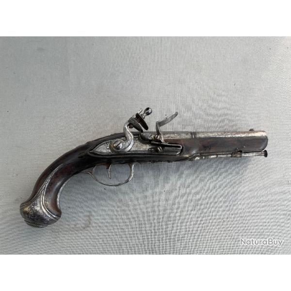 PISTOLET A SILEX D'OFFICIER EPOQUE LOUIS XV