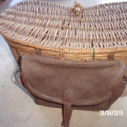 ancien panier de peche truites