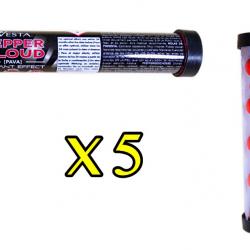 PROMO - X 5 TUBE de Vesta Pepper Cloud - 10 Balle Lacrymogène poudre Pepper