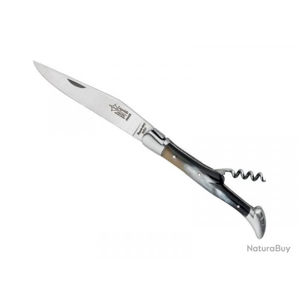 LAGUIOLE ANTAN 2P CORNE MITRES INOX MAT 12CM G.DAVID