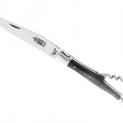 LAGUIOLE G.DAVID 2P CORNE MITRES INOX MAT 12CM CARBONE G.DAVID