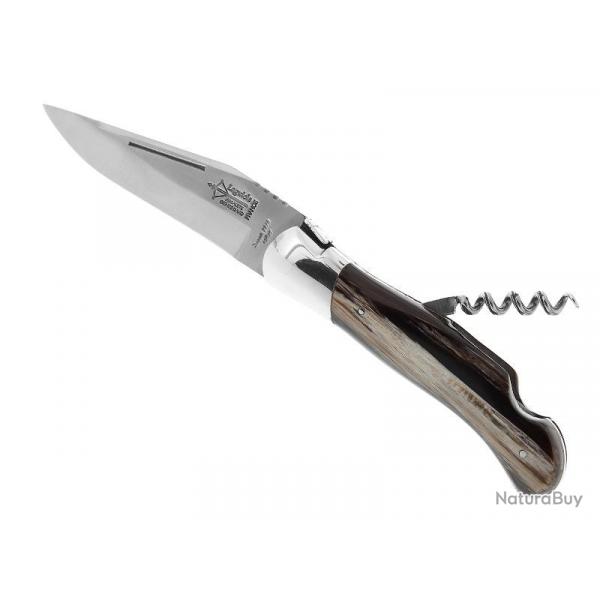 LAGUIOLE G.DAVID 2P FACON CORNE NOIRE MITRE INOX 12CM G.DAVID