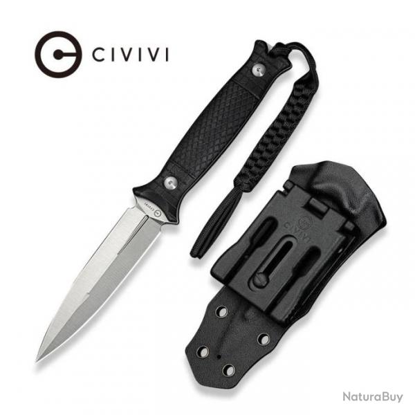 Couteau CIVIVI Perfrico Black Lame Dague Acier 14C28N Manche G-10 tui Kydex CIVC230261