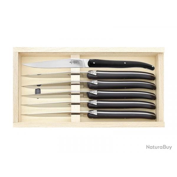 COFFRET 6 LAGUIOLE TABLE G.DAVID POM NOIR 23CM G.DAVID