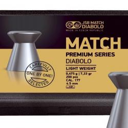 Plombs JSB Match Premium Series Light Weight diamètre 4.50 poids 0.500g 4.48mm