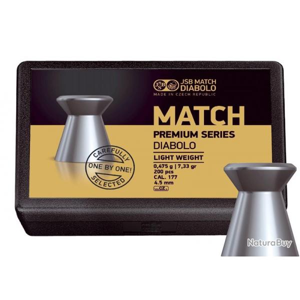 Plombs JSB Match Premium Series Light Weight diamtre 4.50 poids 0.500g 4.48mm