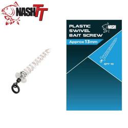 Vis à Appâts Nash Plastic Swivel Bait Screw 13mm (par 10)
