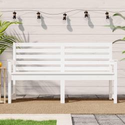 Banc de jardin blanc 159,5x48x91,5 cm bois massif de pin alsavelo