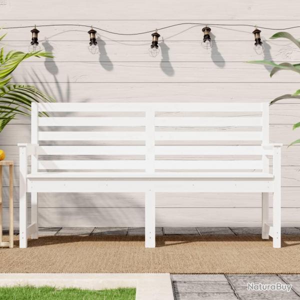 Banc de jardin blanc 159,5x48x91,5 cm bois massif de pin alsavelo