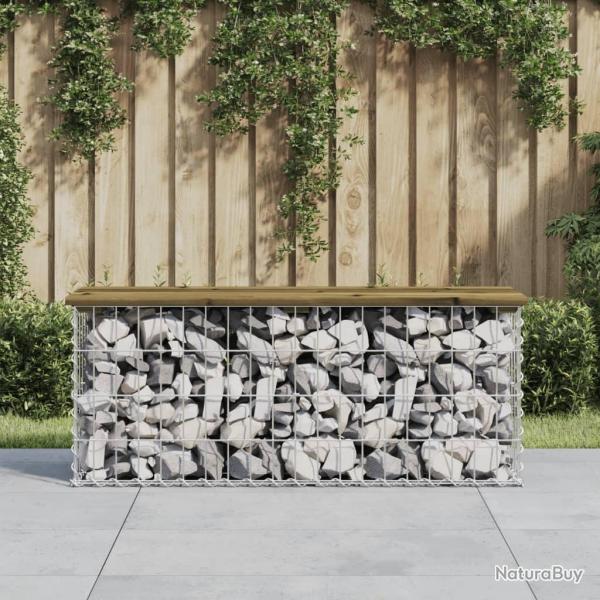 Banc de jardin design gabion 103x31,5x42cm bois de pin imprgn alsavelo
