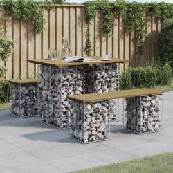 Banc de jardin design gabion 100x70x72 cm bois de pin imprégné alsavelo