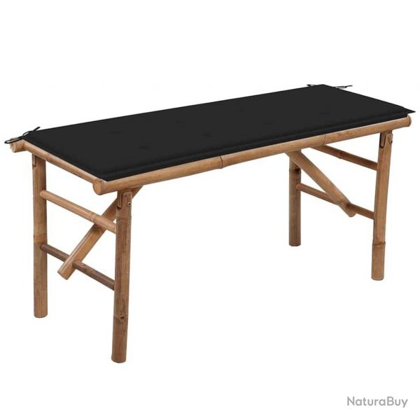 Banc de jardin pliable avec coussin 118 cm Bambou alsavelo