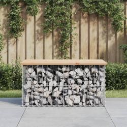 Banc de jardin design de gabion 83x44x42 cm bois massif de pin alsavelo