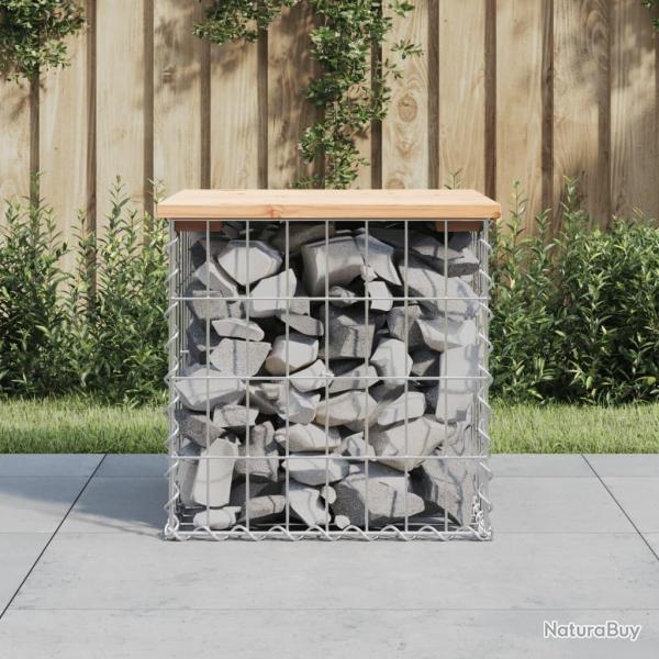 Banc de jardin design de gabion 43x44x42 cm bois massif de pin alsavelo