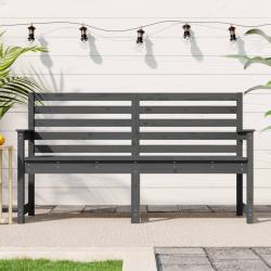 Banc de jardin gris 159,5x48x91,5 cm bois massif de pin alsavelo