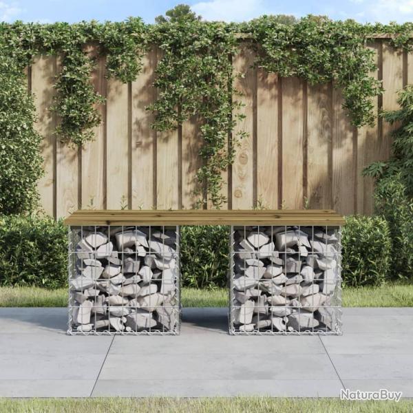 Banc de jardin design gabion 103x44x42 cm bois de pin imprgn alsavelo