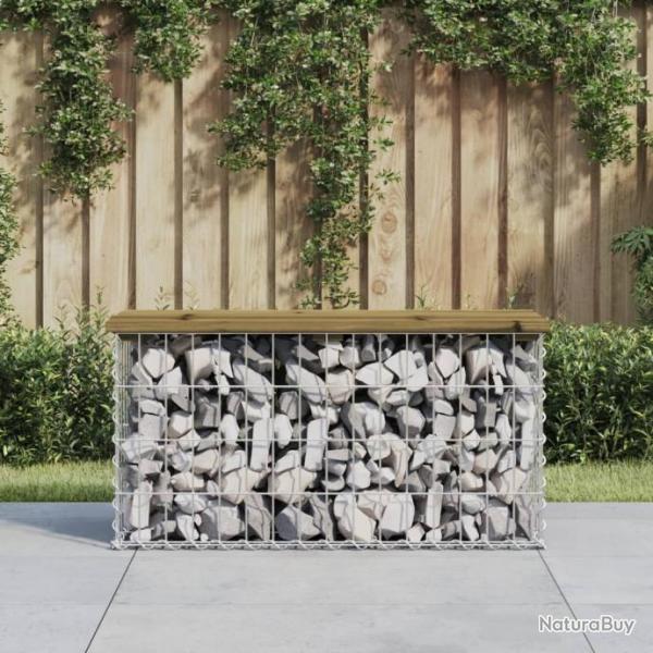 Banc de jardin design gabion 83x31,5x42 cm bois de pin imprgn