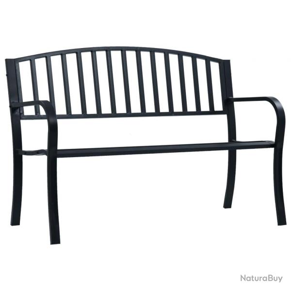 Banc de jardin Noir 120 cm Acier alsavelo