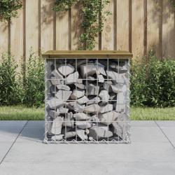 Banc de jardin design gabion 43x44x42 cm bois de pin imprégné alsavelo
