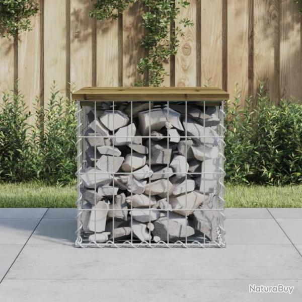 Banc de jardin design gabion 43x44x42 cm bois de pin imprgn