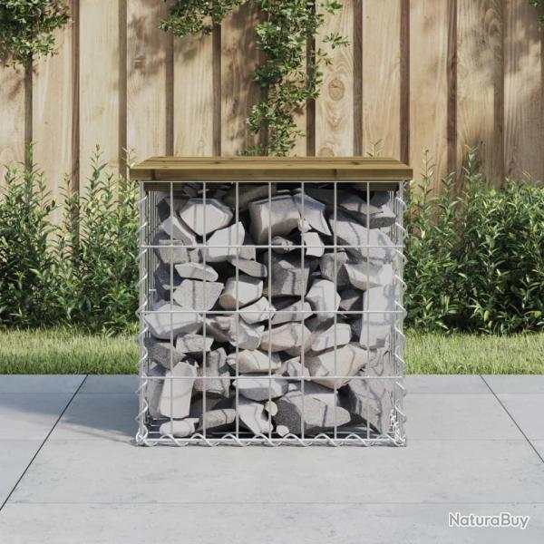 Banc de jardin design gabion 43x44x42 cm bois de pin imprgn alsavelo