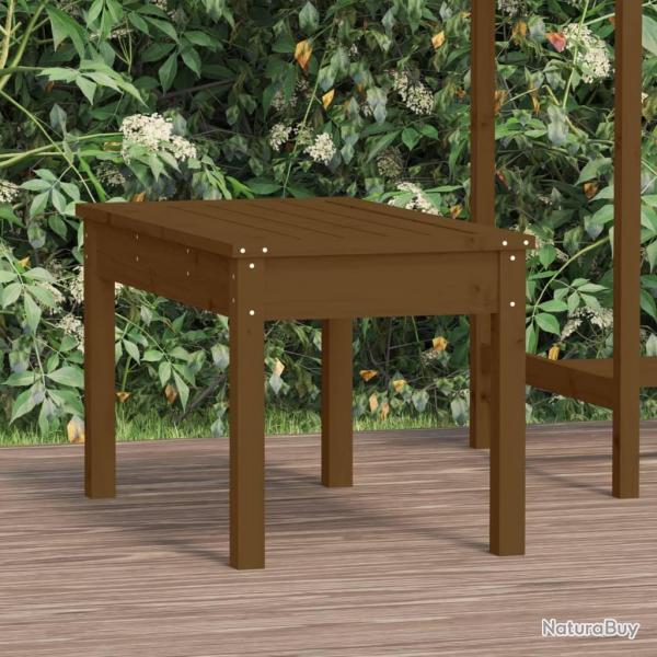 Banc de jardin marron miel 80x44x45 cm bois de pin massif alsavelo