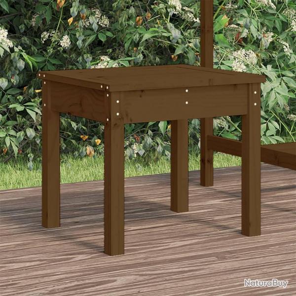 Banc de jardin marron miel 50x44x45 cm bois de pin massif alsavelo