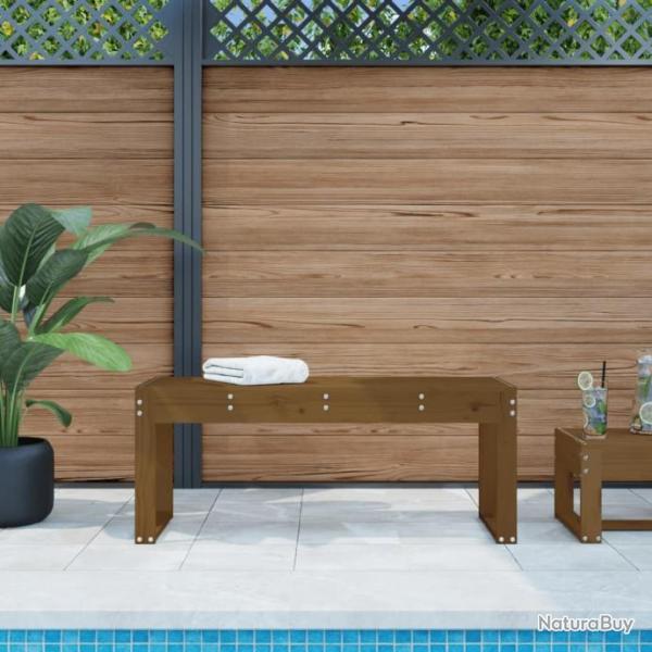 Banc de jardin marron miel 110x38x45 cm bois de pin massif