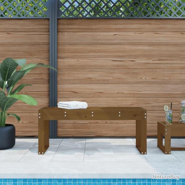 Banc de jardin marron miel 110x38x45 cm bois de pin massif alsavelo