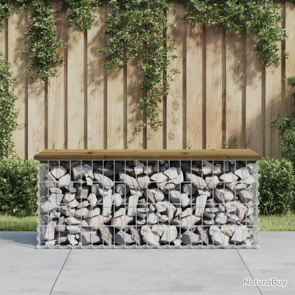 Banc de jardin design gabion 103x44x42 cm bois de pin imprgn alsavelo