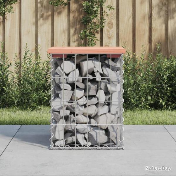 Banc de jardin design gabion 33x31x42 cm bois massif de douglas