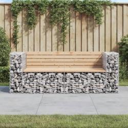 Banc de jardin design gabion 184x71x65,5 cm bois massif de pin alsavelo