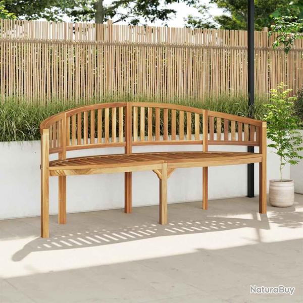 Banc de jardin en forme de banane 180 cm bois de teck solide alsavelo