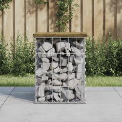 Banc de jardin design gabion 33x31x42 cm bois de pin imprégné alsavelo