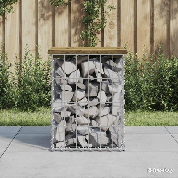 Banc de jardin design gabion 33x31x42 cm bois de pin imprgn alsavelo