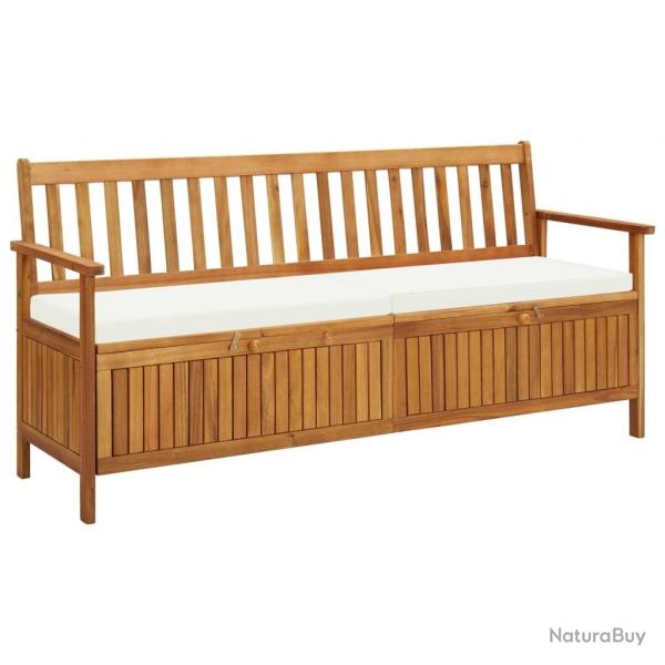 Banc de rangement avec coussin 170 cm Bois d'acacia solide alsavelo