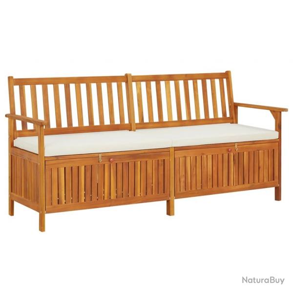 Banc de rangement avec coussin 170 cm Bois d'acacia solide alsavelo