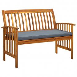 Banc de jardin avec coussin 119 cm Bois solide d'acacia alsavelo