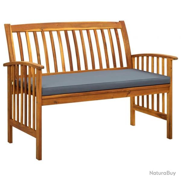 Banc de jardin avec coussin 119 cm Bois solide d'acacia alsavelo