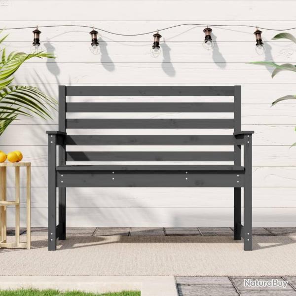 Banc de jardin gris 109x48x91,5 cm bois massif de pin alsavelo