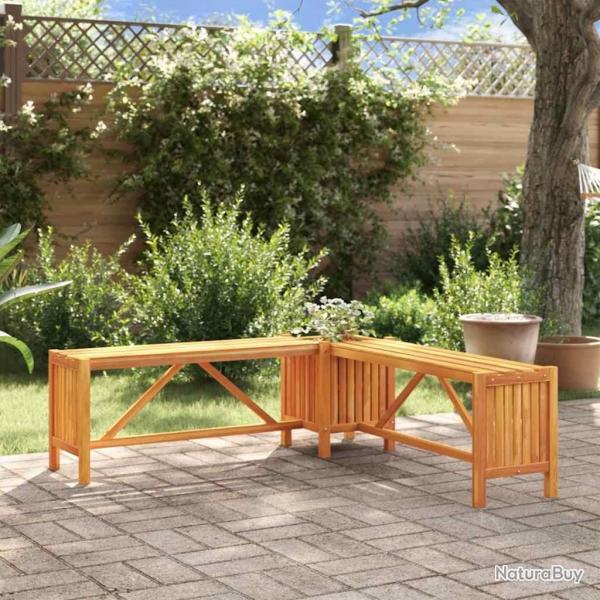 Banc de jardin et jardinire 117x117x40 cm Bois solide d'acacia alsavelo