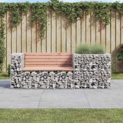 Banc de jardin avec panier en gabion bois massif de douglas alsavelo