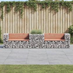 Banc de jardin avec panier en gabion bois massif de douglas alsavelo