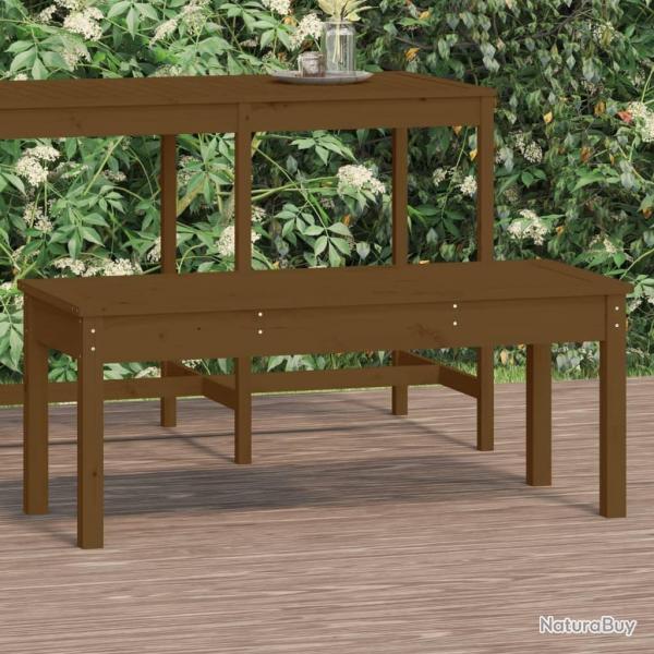 Banc de jardin marron miel 109x44x45 cm bois de pin massif alsavelo
