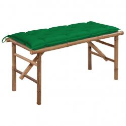 Banc de jardin pliable avec coussin 118 cm Bambou alsavelo