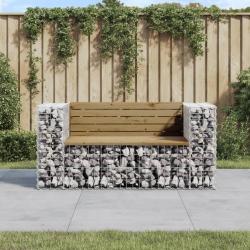 Banc de jardin design gabion 143x71x65,5cm bois de pin imprégné alsavelo