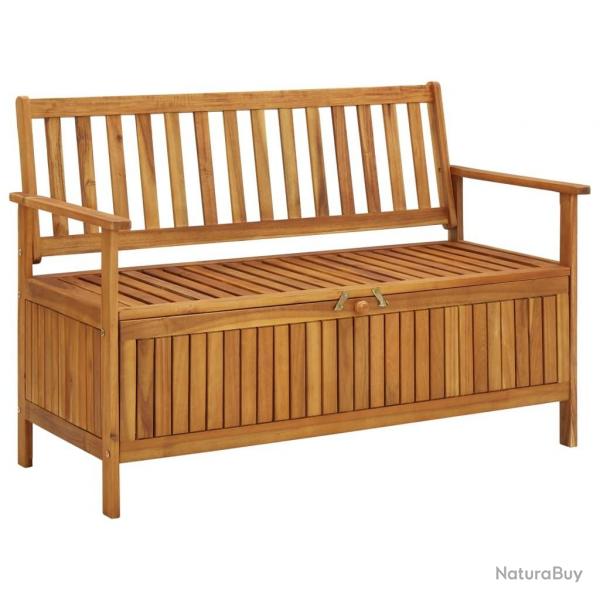 Banc de rangement de jardin 120 cm bois d'acacia solide alsavelo