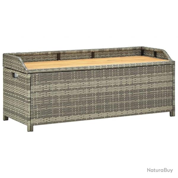 Banc de rangement de jardin 120 cm Rsine tresse Gris alsavelo