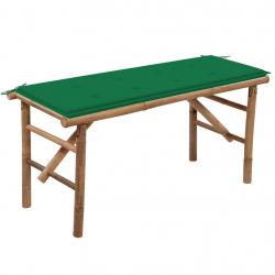 Banc de jardin pliable avec coussin 118 cm Bambou alsavelo